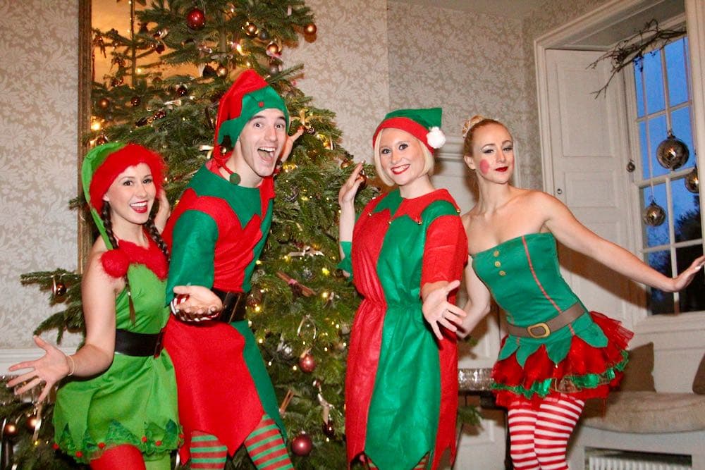 Christmas disco party with dancefloor lighting and festive celebration atmosphere