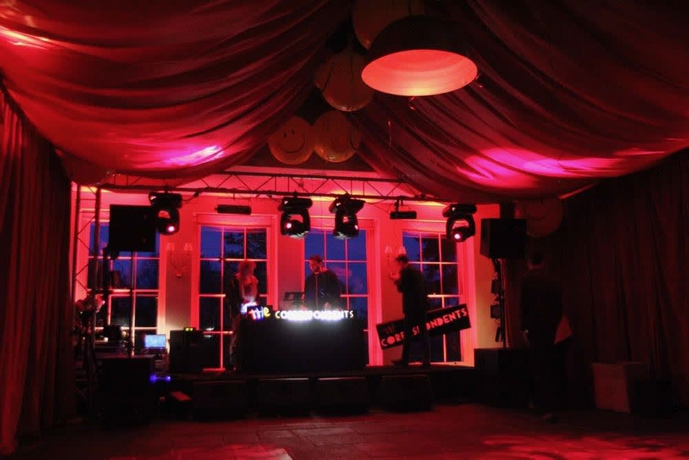 Orangery venue with stunning party lighting and elegant atmosphere