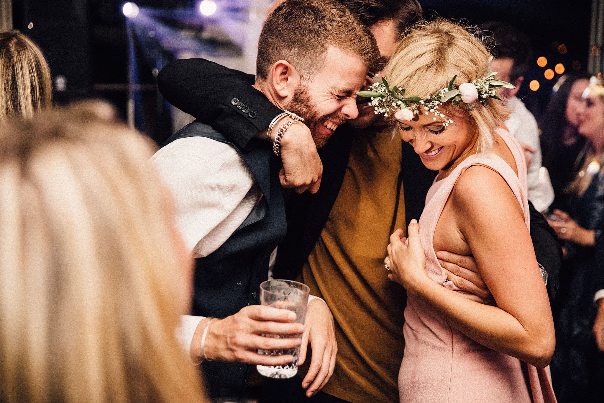 Jade and Emma's wedding with atmospheric lighting design