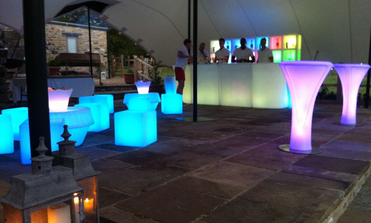 Image of LED furniture and stretch marquee
