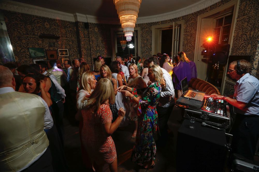 DJ Nige in the bar at Babington House Hotel in Somerset.